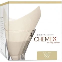 Chemex Coffee Square Filter Papers For 6-8-10 Cup (100)
